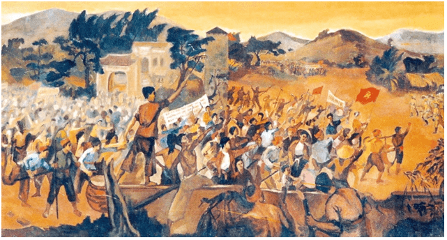 Phong trò Xô viết Nghệ - Tĩnh (1930 – 1931). Ảnh: Tranh sơn dầu