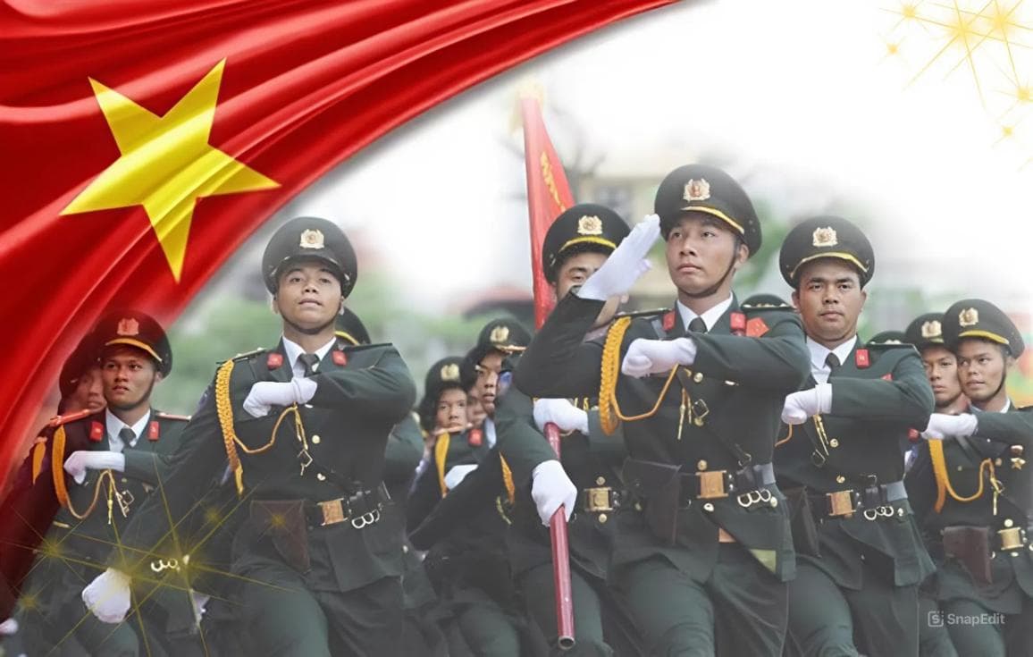 Lực lượng An ninh nhân dân diễu binh.